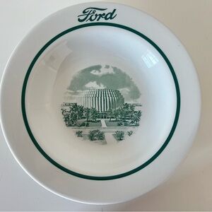 Ford Motor CO Cafeteria China, 9 " Dinner Plate Shenango Green ROTUNDA